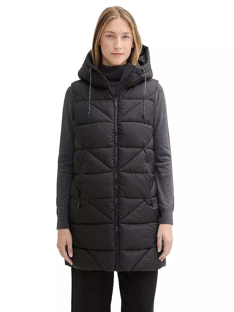 TOM TAILOR Steppgilet schwarz