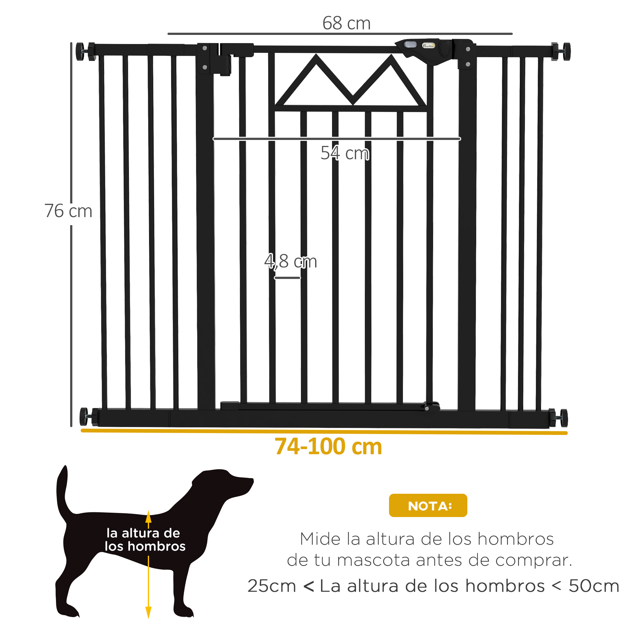 Barreira de segurança PawHut preta