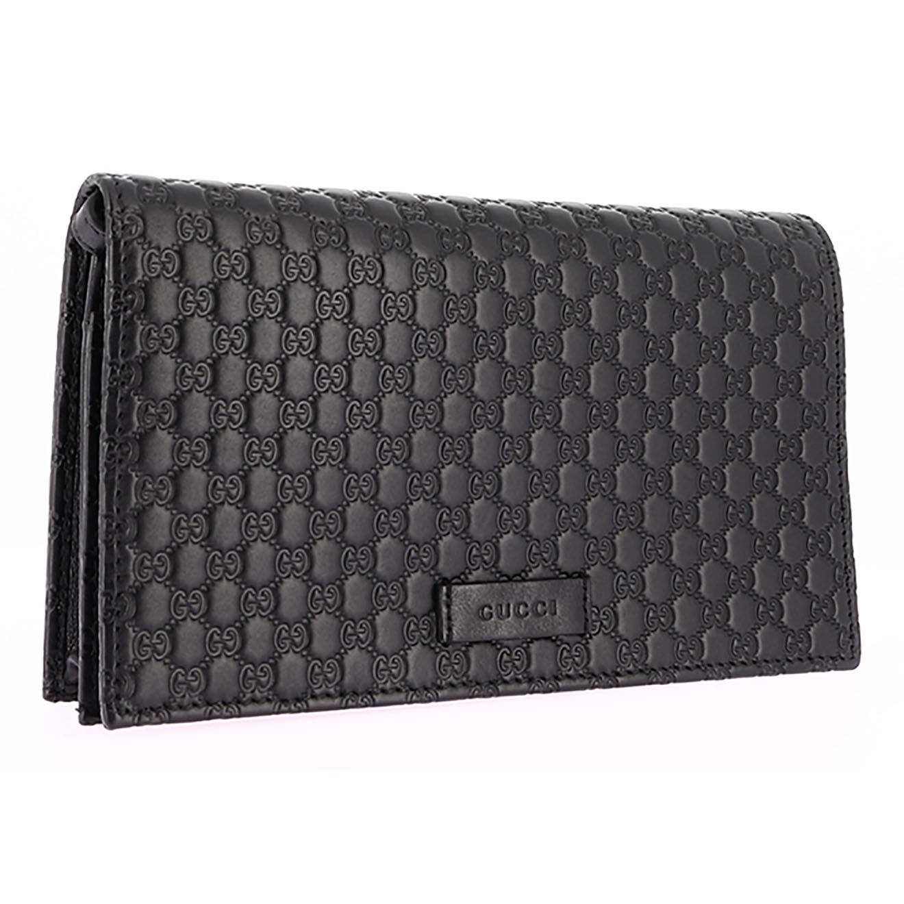Gucci Sac bandoulière Microssima en Cuir Monogramme noir - Très bon état - L.20 cm