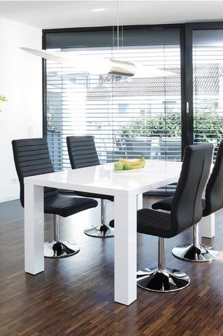 SalesFever - Eettafel - Wit - Hoogglans Lak - MDF Hout - 160 x 90 cm
