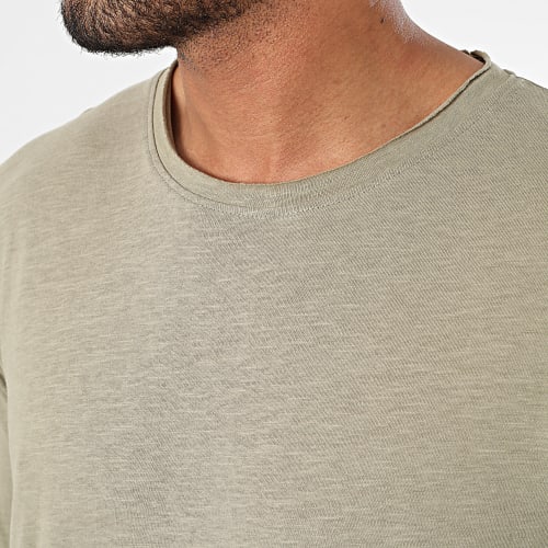 Tee Shirt Manches Longues Vert Kaki Chiné