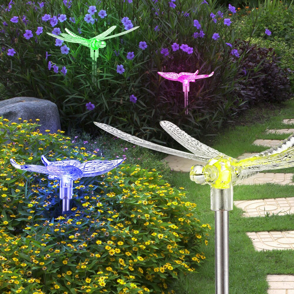 Solarlampe mit LED Leuchtmittel in Schmetterling Optik