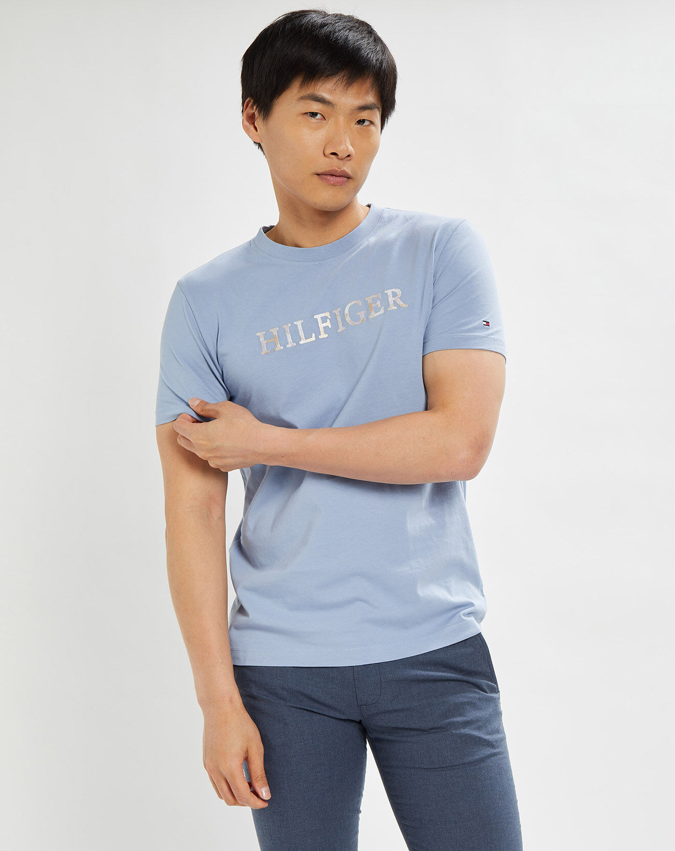 Tommy Hilfiger T-Shirt Floral Embroidery bleu ciel