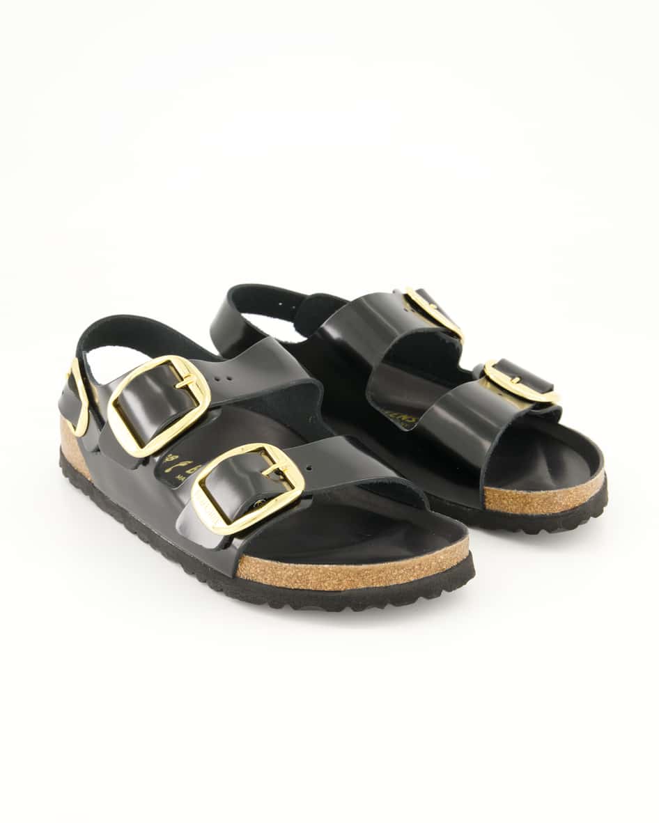 Birkenstock Milano Big Buckle Sandalen in Schwarz