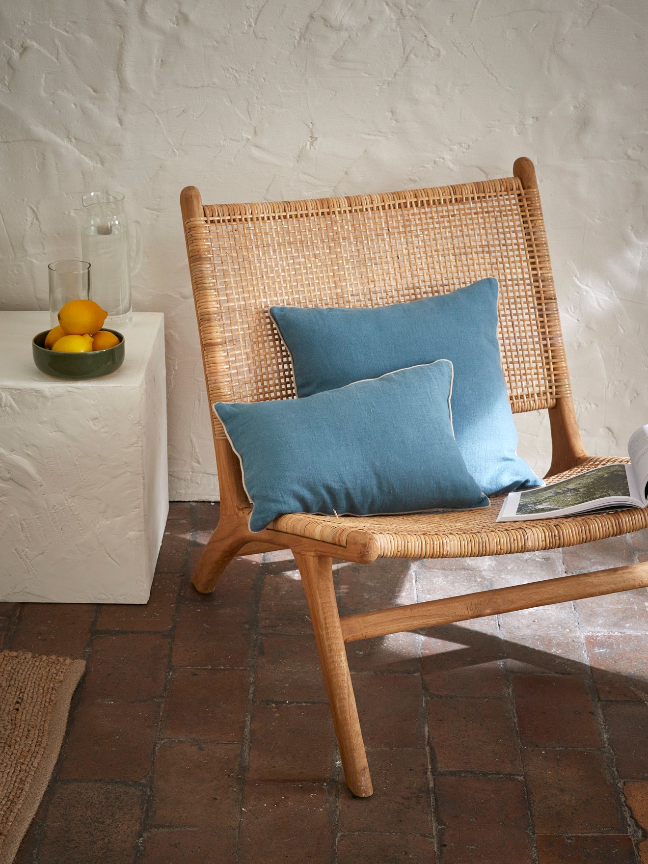Housse de coussin unie en lin