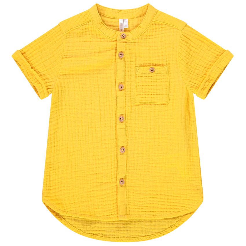 Chemise double gaze de coton pour bébé garçon - Jaune