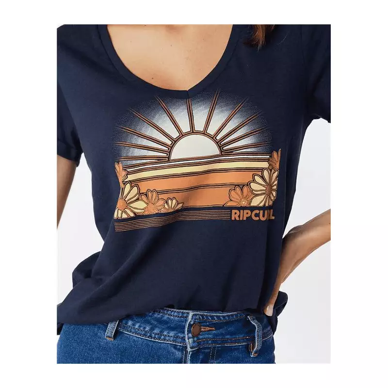 Teeshirt femme RIPCURL V Standard Tee Navy