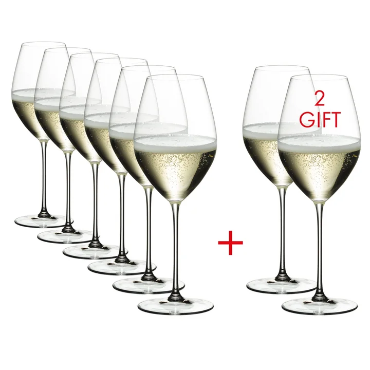 Riedel - Veritas Champagner Weinglas, transparent, 445 ml (6 2 gratis)
