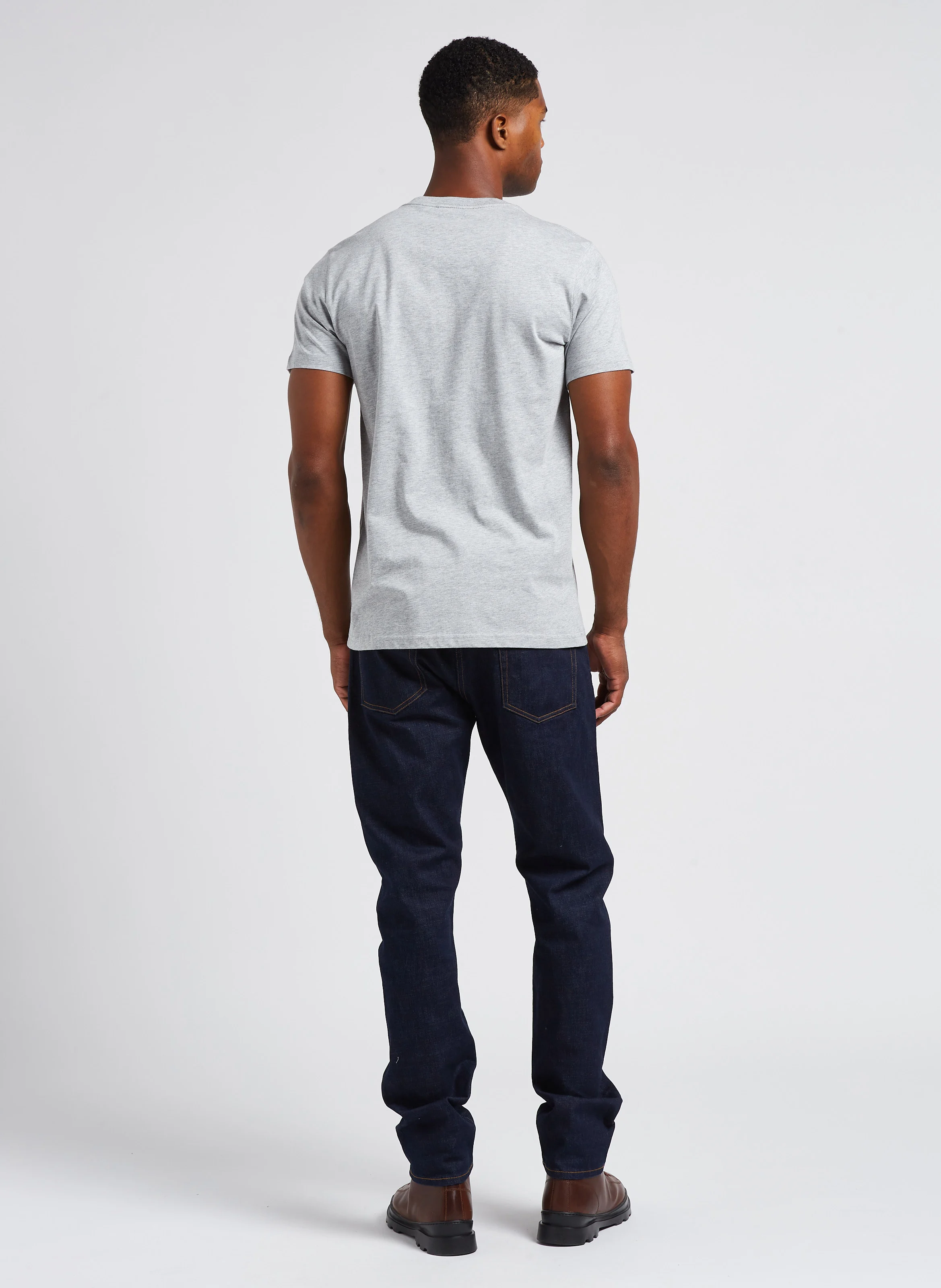 Tee-shirt col rond en coton biologique | Gris
