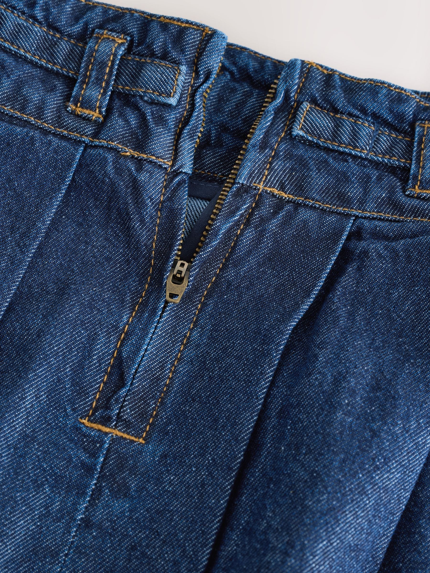 Donkere wassing - Geplooide denim rok (3-16jr)