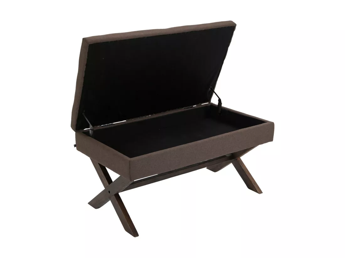 Banquette - Tissu & Bois - Marron - Namaro