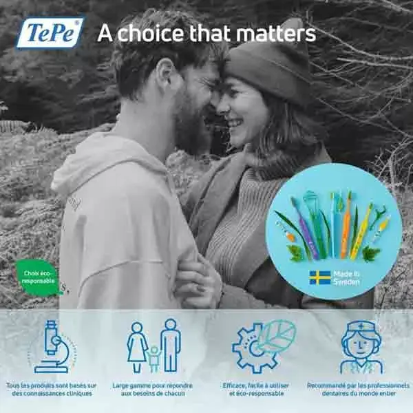 Escova interdental TePe Eco-Responsible ISO 5 / 0,8 mm, pacote com 20 unidades.