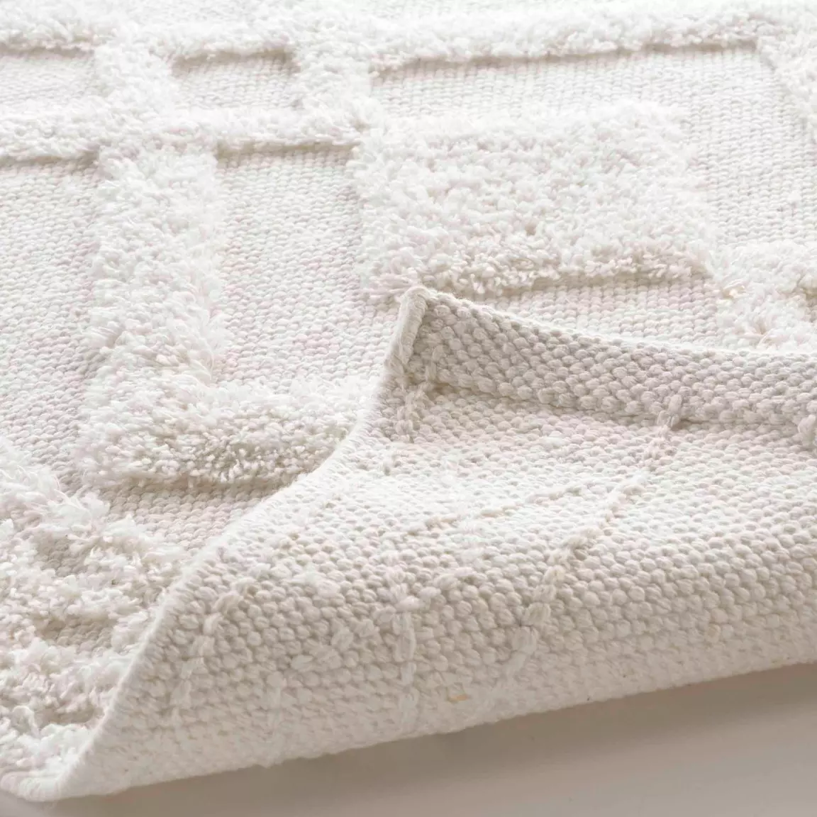 Tapis de bain coton (50 x 80 cm) Gladis Blanc