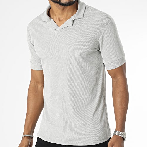 Polo Manches Courtes Gris Chiné