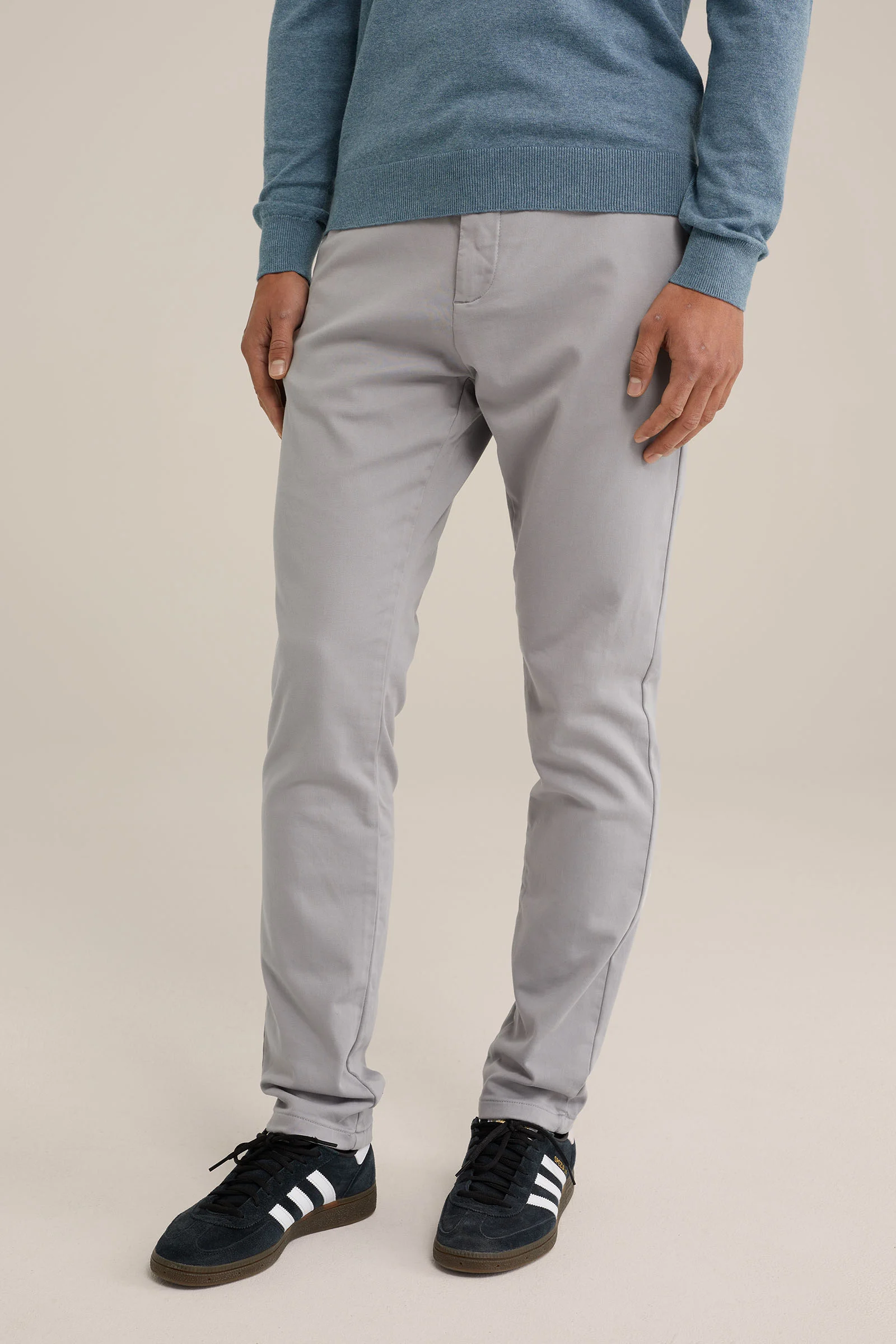slim fit chino van jog kwaliteit Fundamentals Grijs