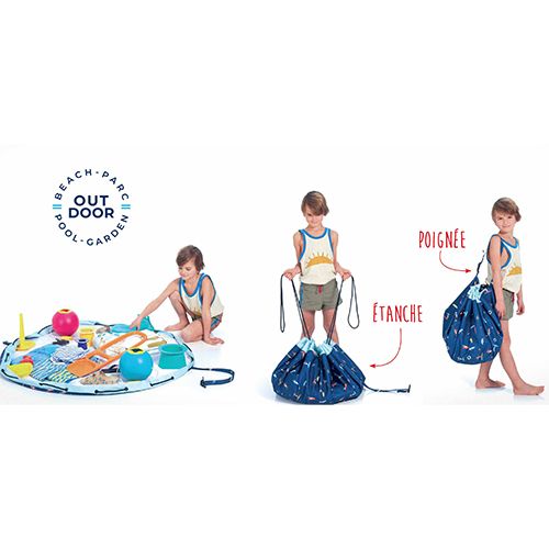Play&go waterdicht speelkleed en opbergzak outdoor - stripes