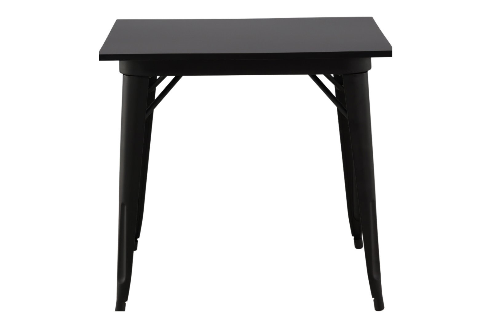 Tempe spisebord 80x80cm. Sortbeiset med understell i sort stål.