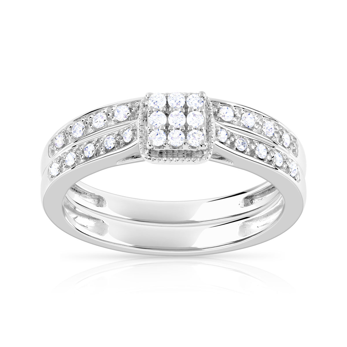 Bague et alliance 1/2 tour 2 ors 750 diamant