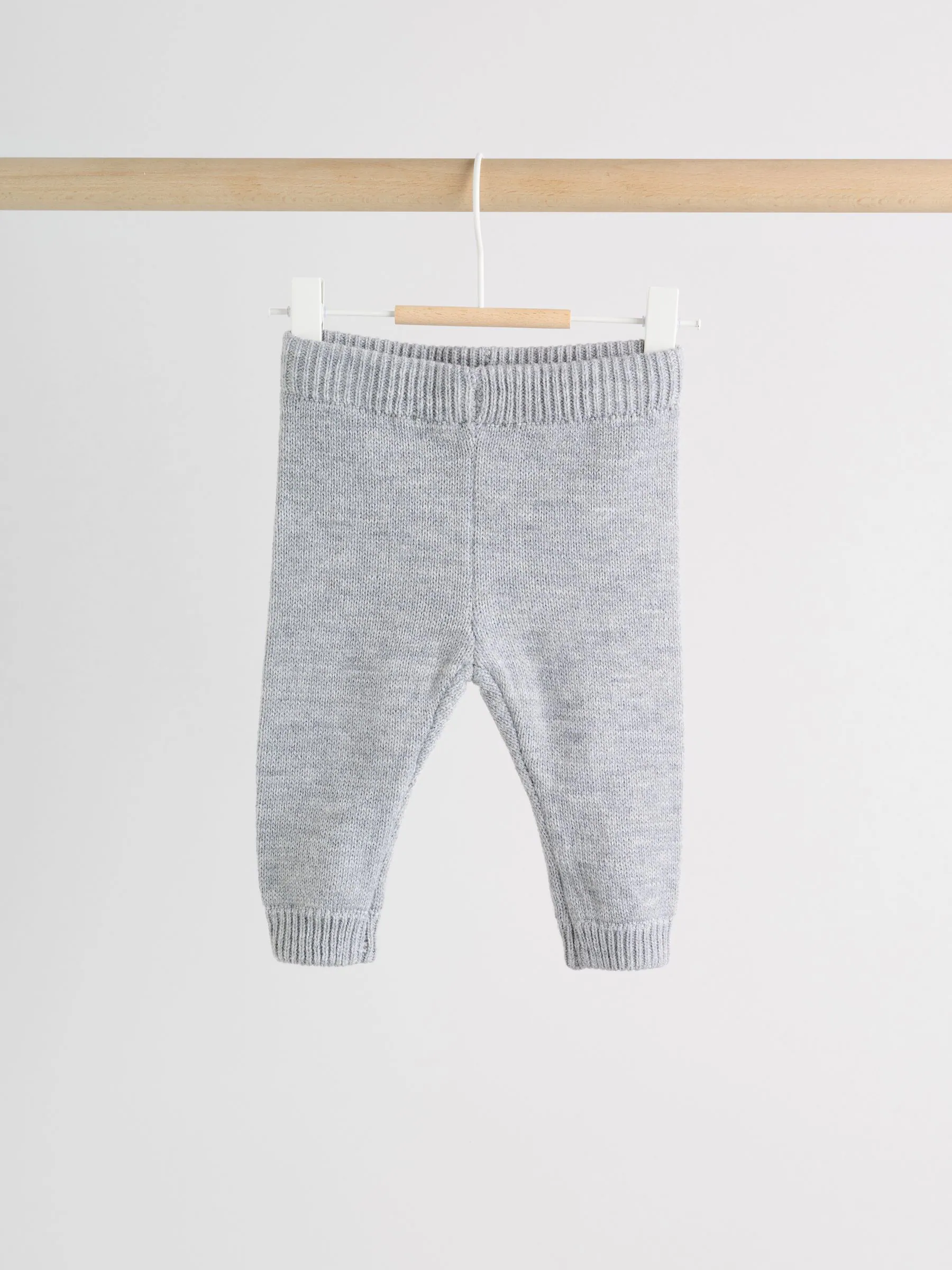 Grijze beer - Babyset van gebreide top en legging (0mnd-2jr)