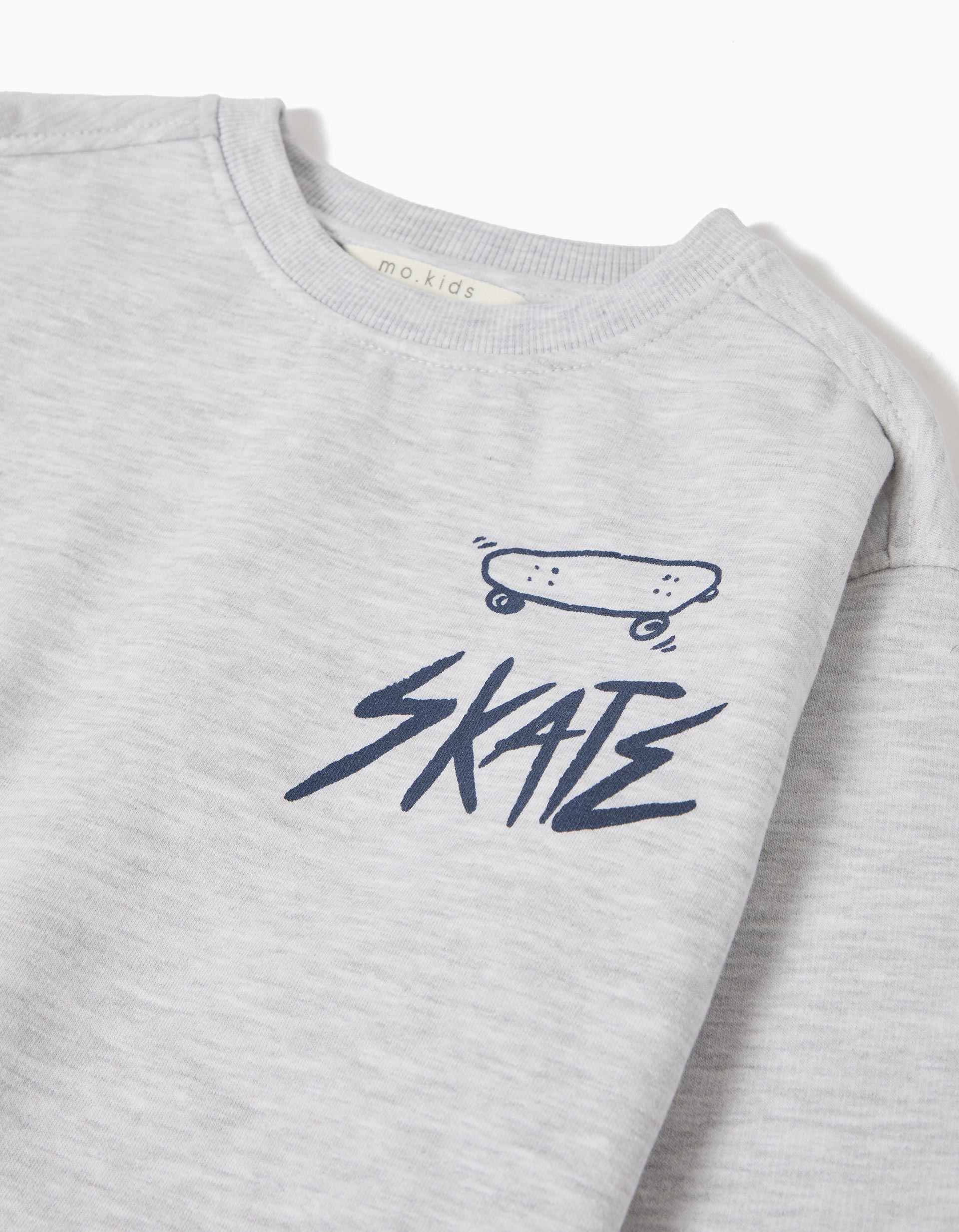 Sweatshirt de Felpa, Menino, Cinzento Claro