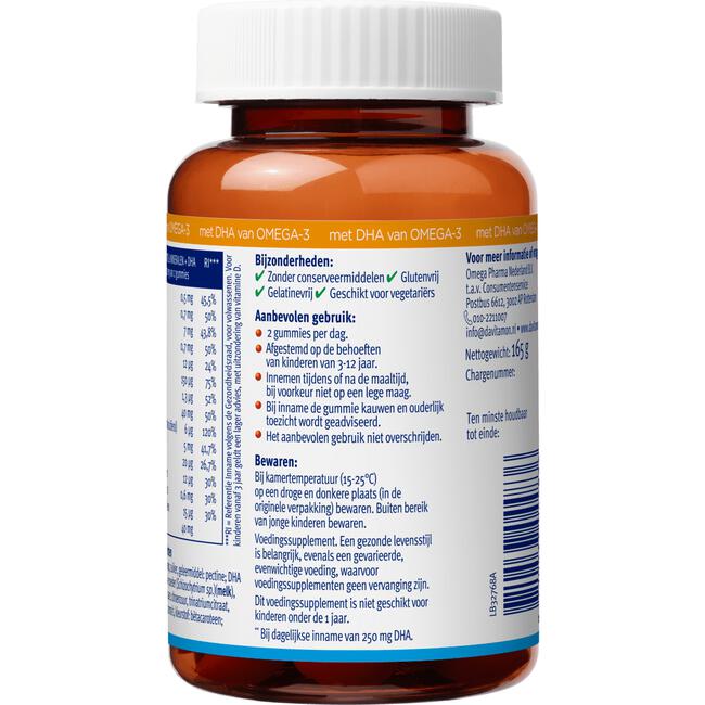 Davitamon Nulti+omega 3 Junior Mulivitamines 60 stuks