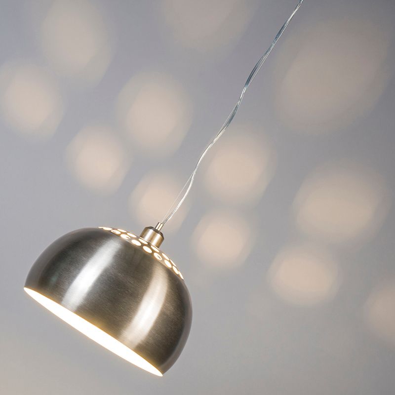 Moderne ronde hanglamp staal - Globe