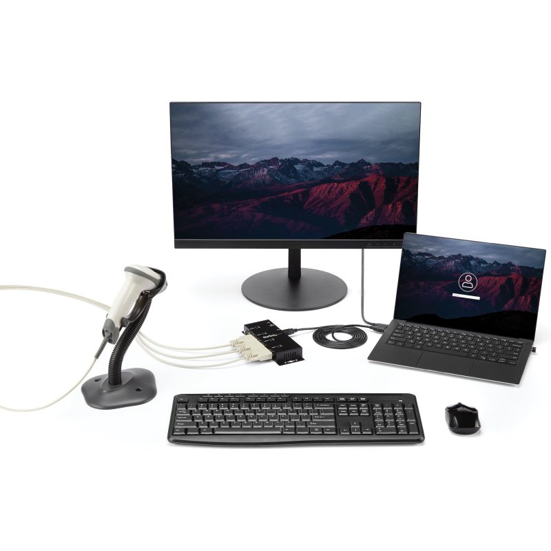 StarTech.com Hub adaptateur USB vers série DB9 RS232 4 ports – Montage sur rail DIN industriel et mural