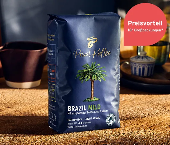 Privat Kaffee Brazil Mild - Ganze Bohne