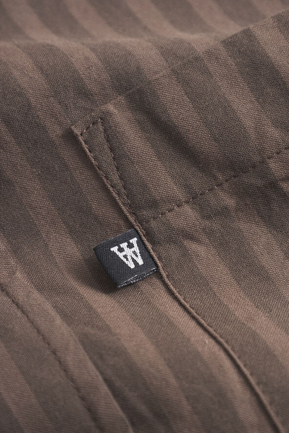 Wood Wood WWDay Striped Shirt Brown stripes