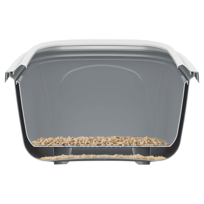 Chatnelle Katzentoilette EcoHus mit Haube & Siebeinsatz grau