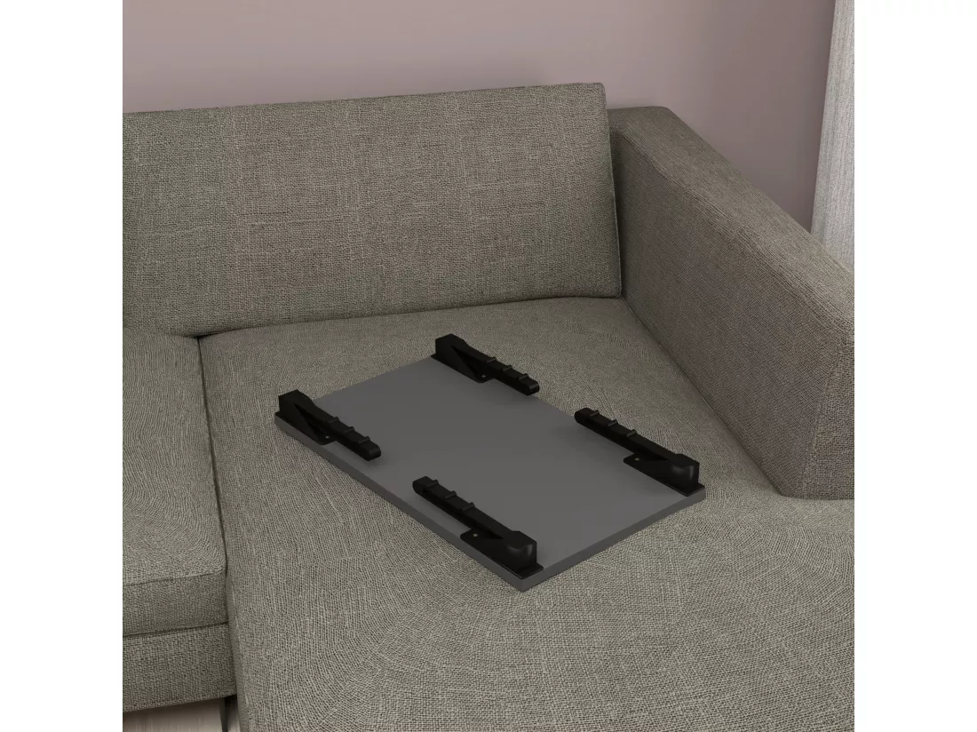 Tablette de lit Vadsø pliable 23,5 x 60 x 35,5 cm anthracite [en.casa]