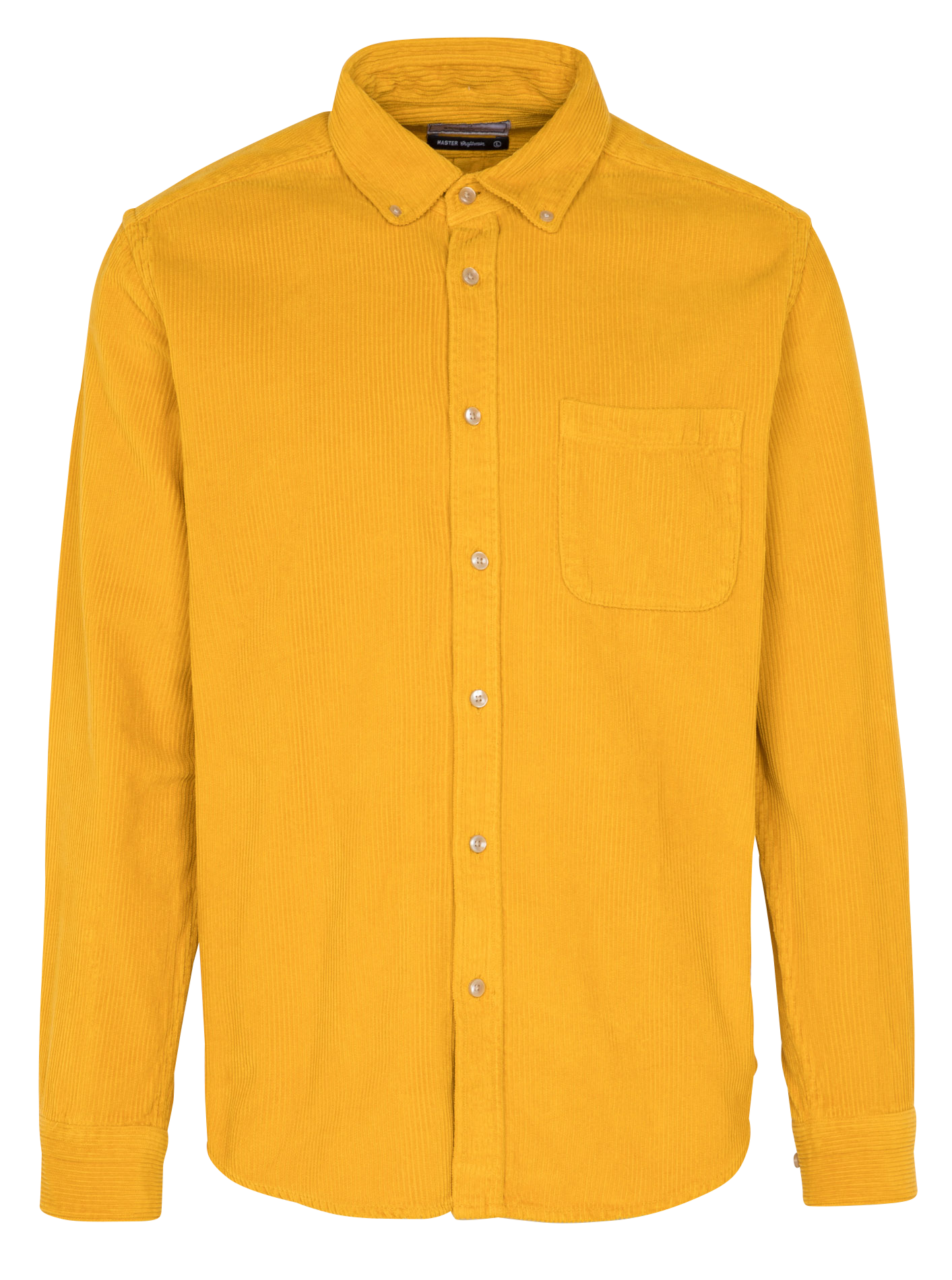 LOBO - Chemise col classique côtelée en coton| Jaune