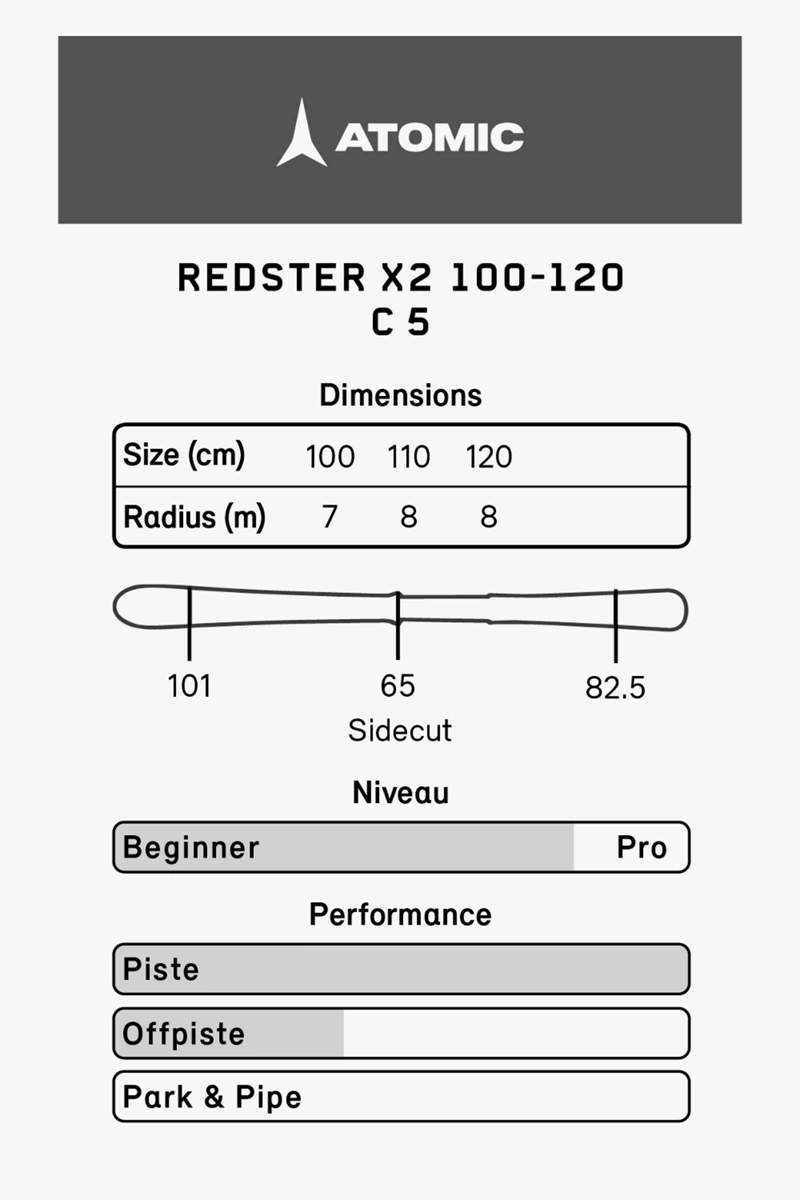 ATOMIC Redster X2 100-120 Kinder Ski Set 2324