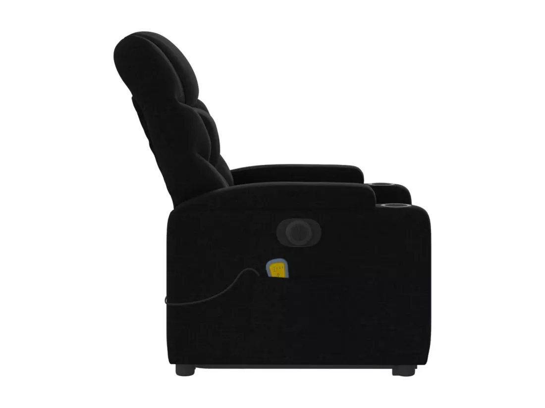 Fauteuil inclinable massant électrique Noir Tissu