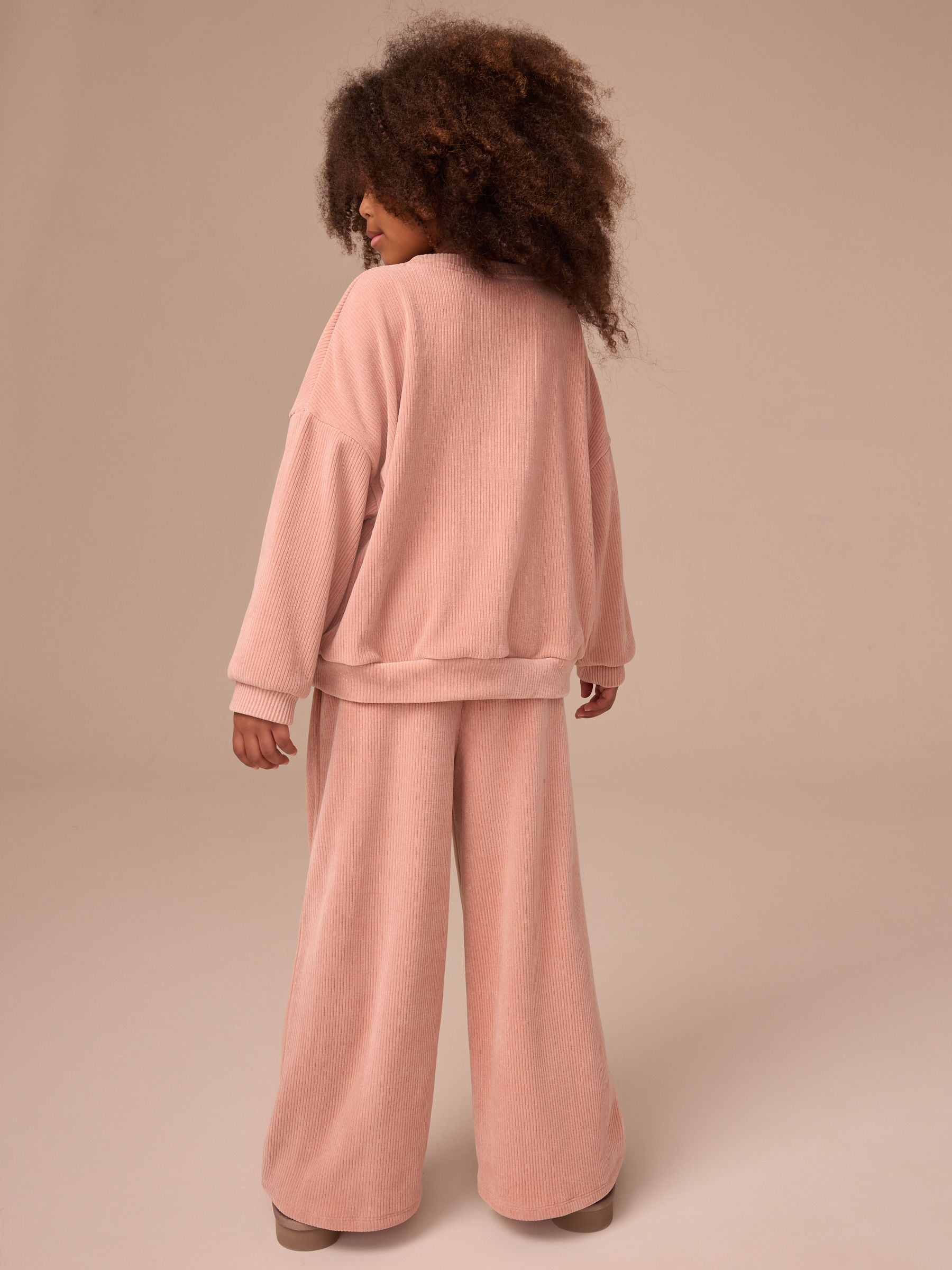 Roze - Corduroy set met lange mouwen (3-16jr)