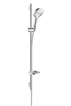 Hansgrohe Raindance Select E Unica'S Puro glijstangset m. Raindance Select-E 120 3jet handdouche 90cm m. Isiflex`B doucheslang 160cm wit/chroom