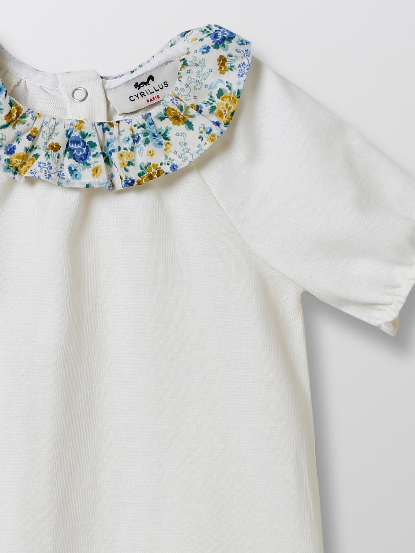 T-shirt col en tissu Liberty Bébé - Coton bio