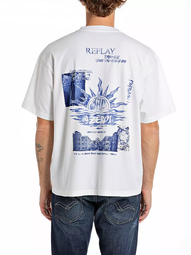 REPLAY T-Shirt 9ZERO1 weiss