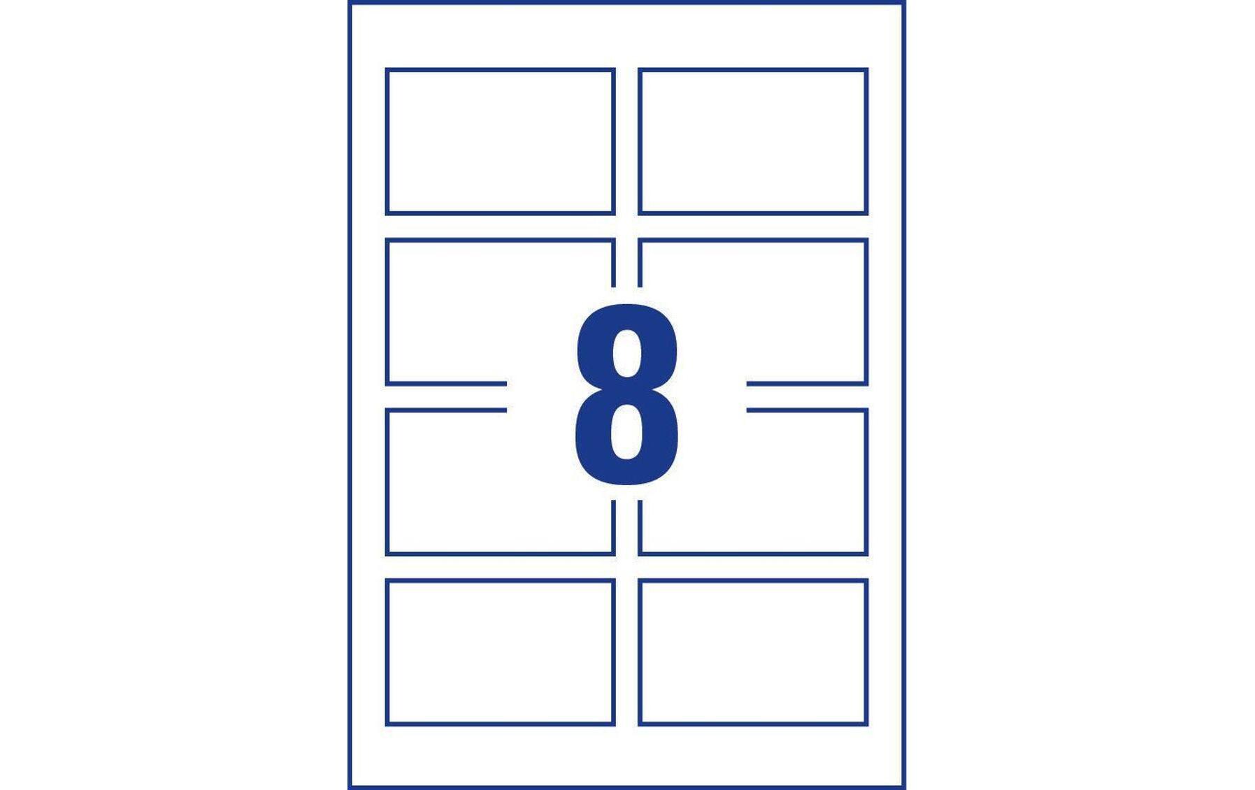 Visitenkarten-Etiketten Inkjet 85 x 54 mm 200 StückEtiketten für Drucker, 85 x 54 mm, weiss