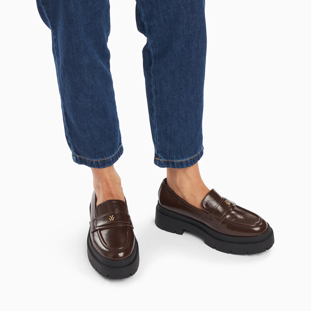 Mocassins, Derbies, Ballerines-Mocassins Rosalie marron à plateforme crantée