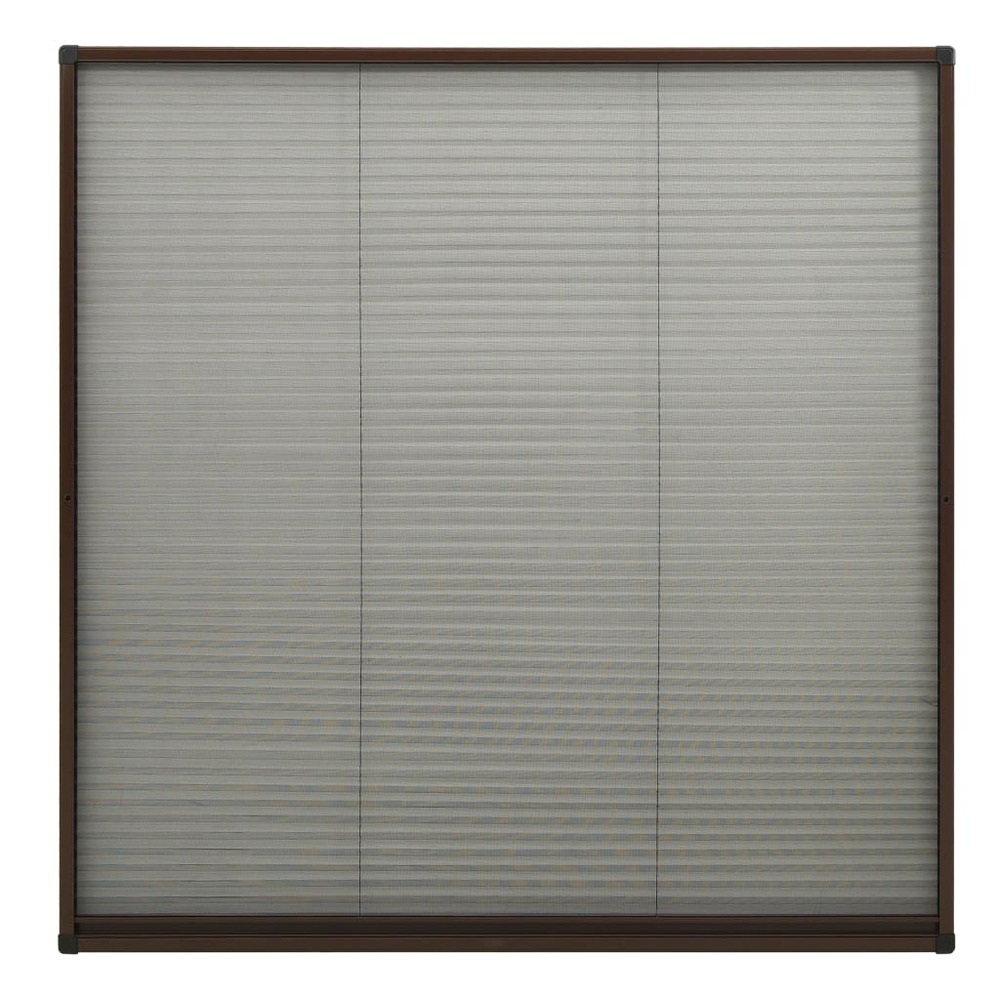 Moustiquaire plissée pour fenêtre aluminium marron 120x120 cm