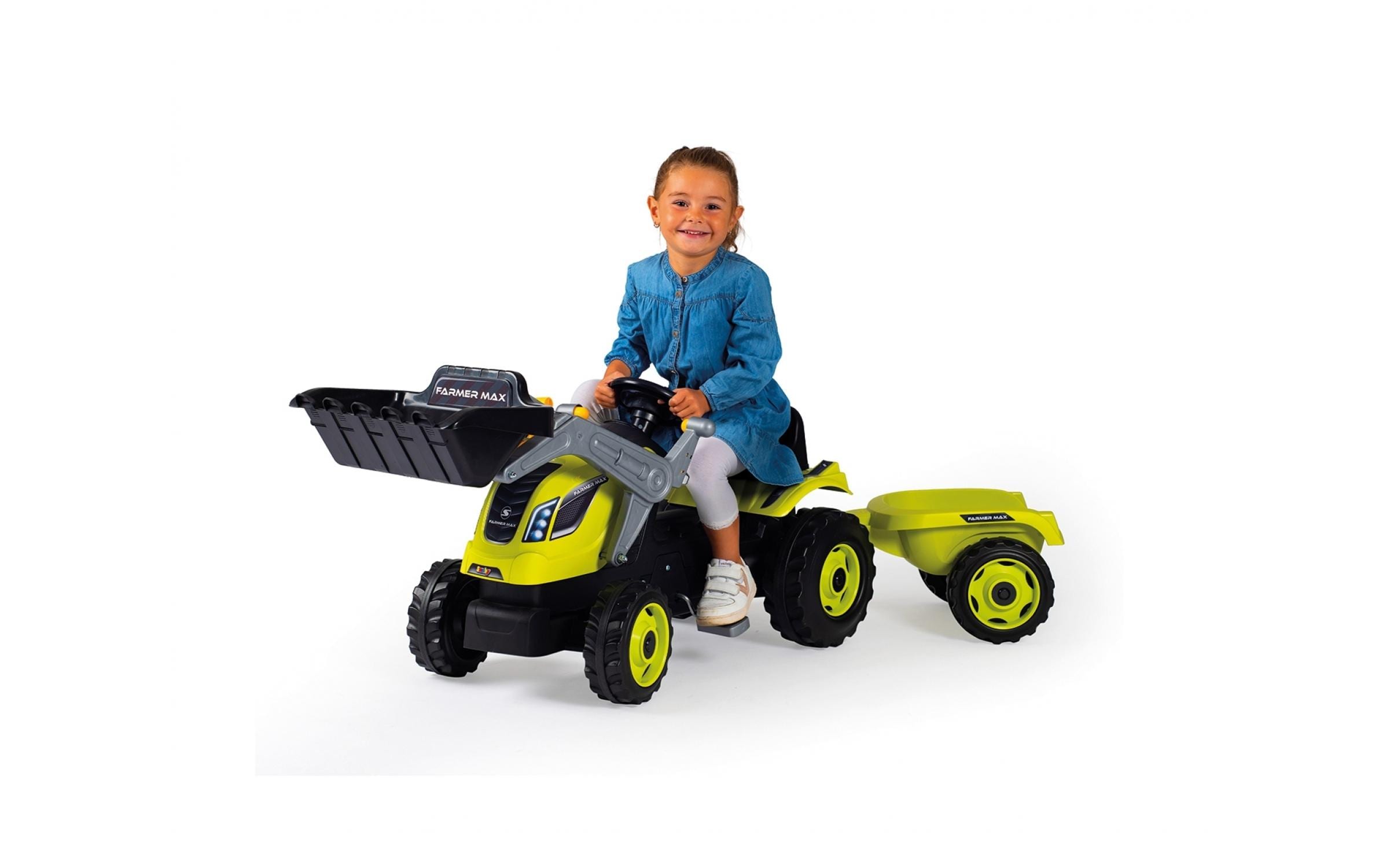 Traktor Farmer Max mit AnhängerBaggerlader für Kinder