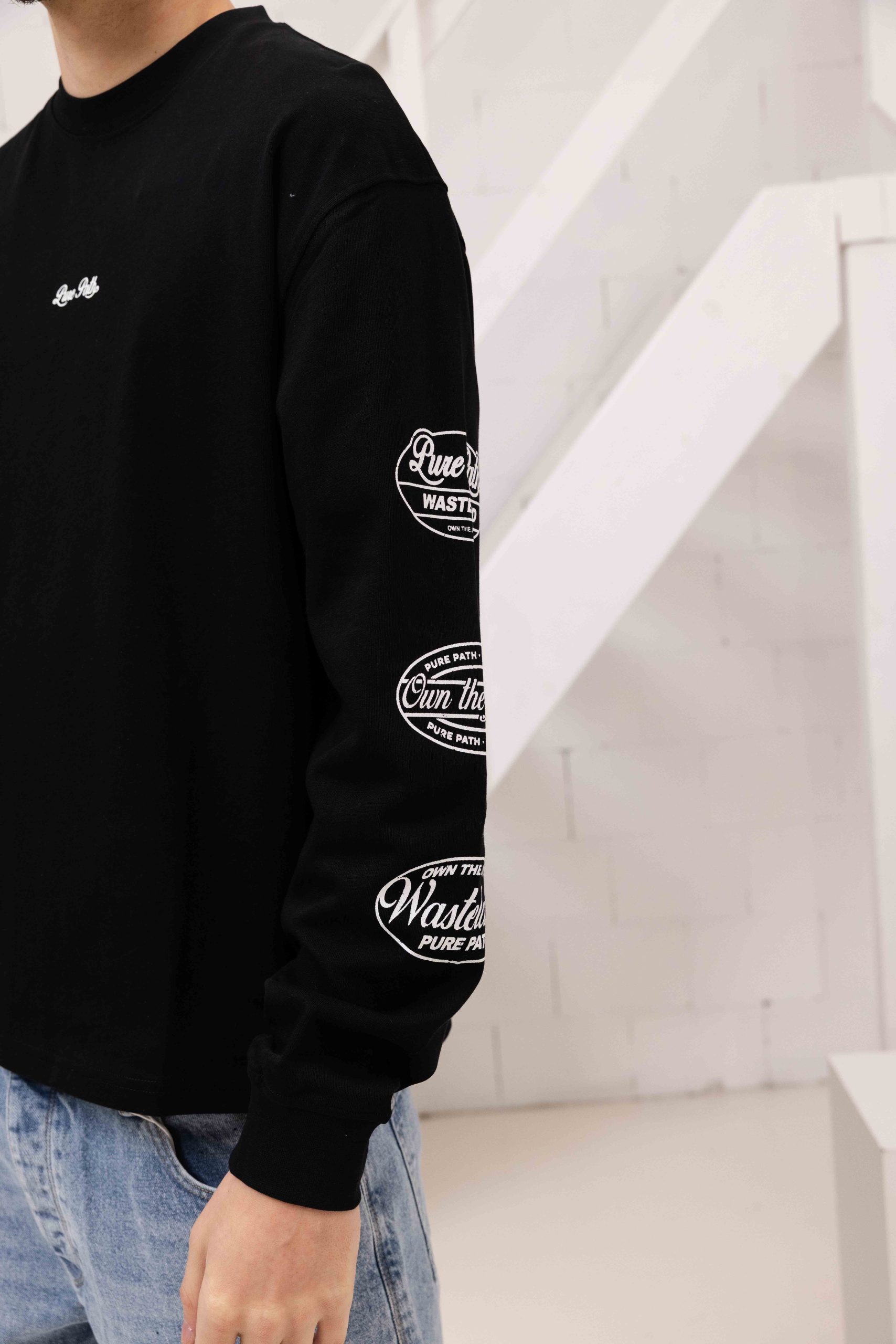 Pure Path Wasteland Patches Longsleeve T-Shirt Heren Zwart