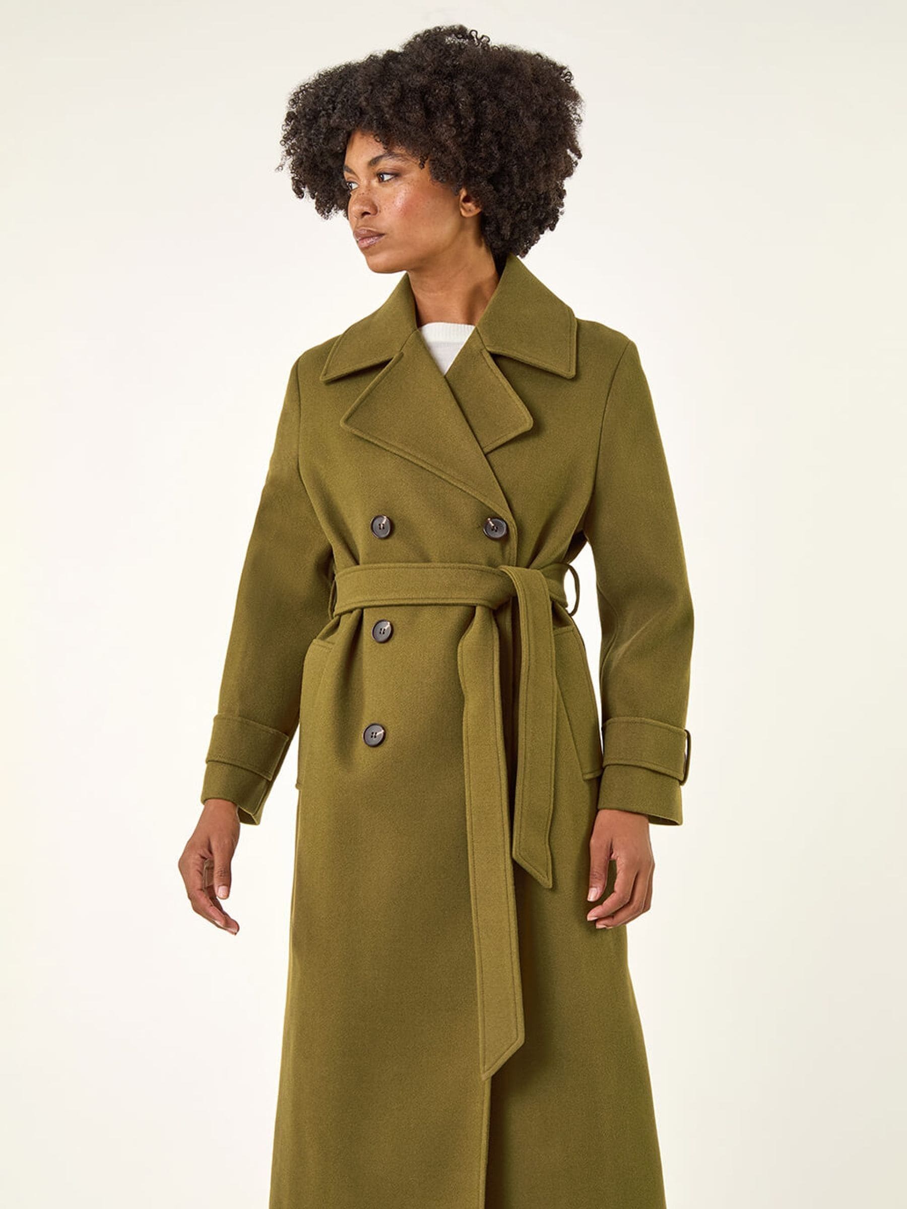 Groen - Roman Textured Premium Belted Smart Coat