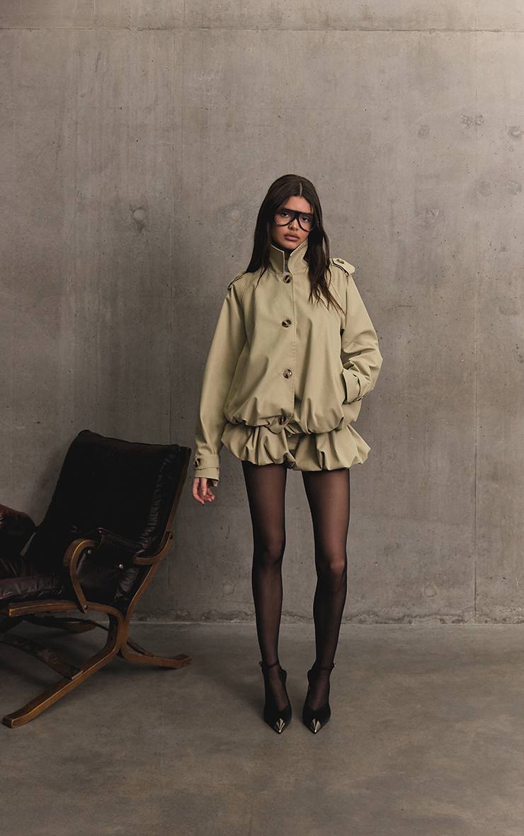 Gris Pierre Short À Ourlet Bouffant
