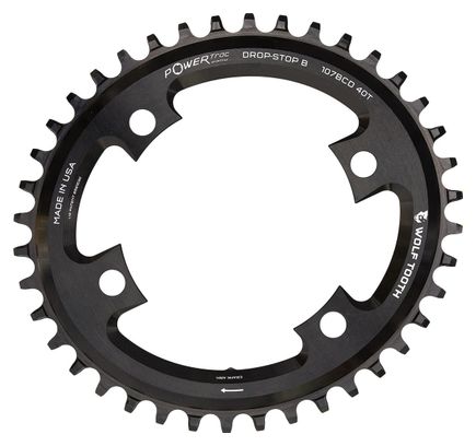 Plateau Oval Wolf Tooth 107 BCD pour SRAM 40T Noir