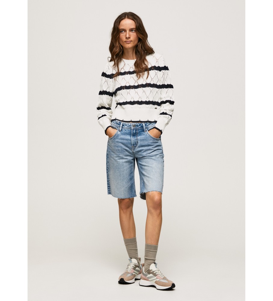 Camisa Pepe Jeans Tabata branca e preta