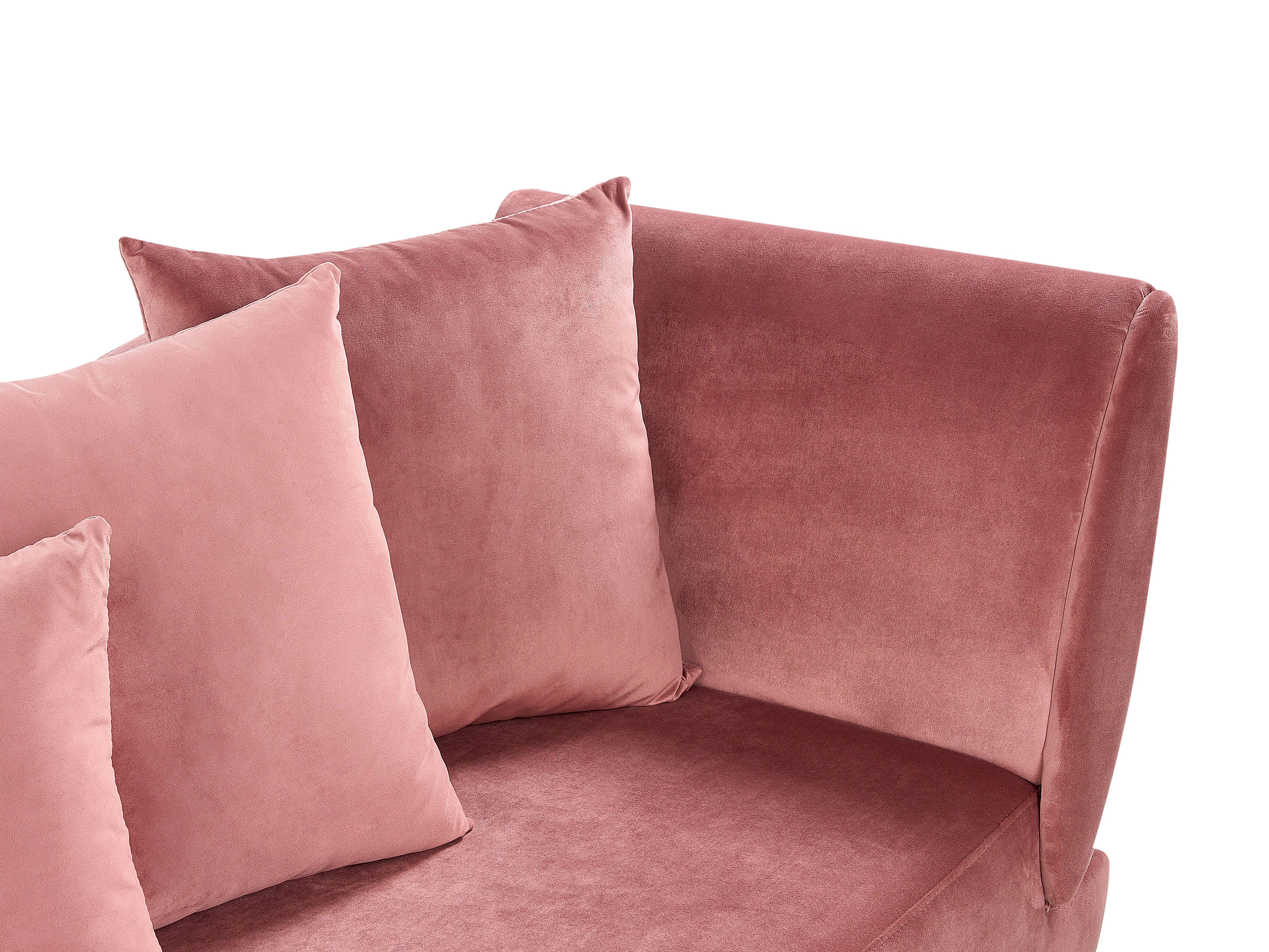 Rechtszijdige chaise longue MERI Fluweel Roze met opbergruimte