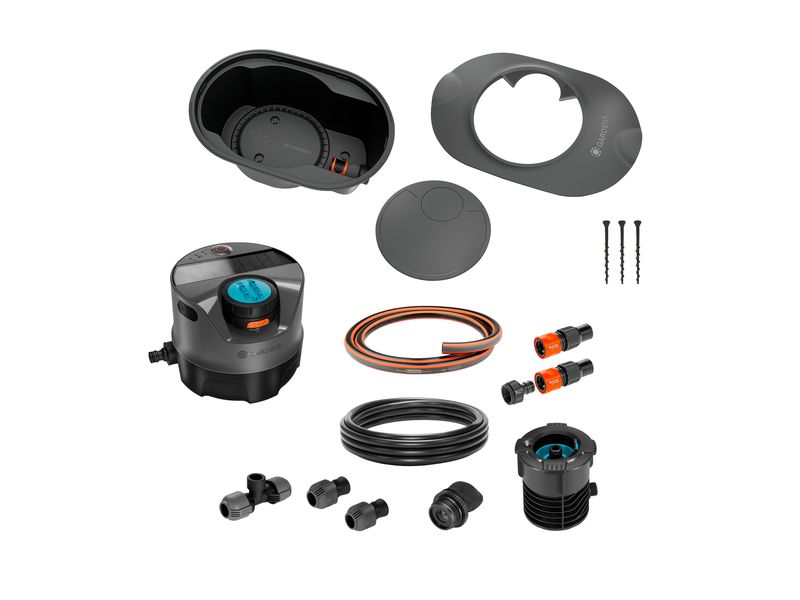 GARDENA Multifunktions-Flächenregner AquaPrecise (unterirdi Solarbetriebener Bewässerungssystem-Komplett-Set