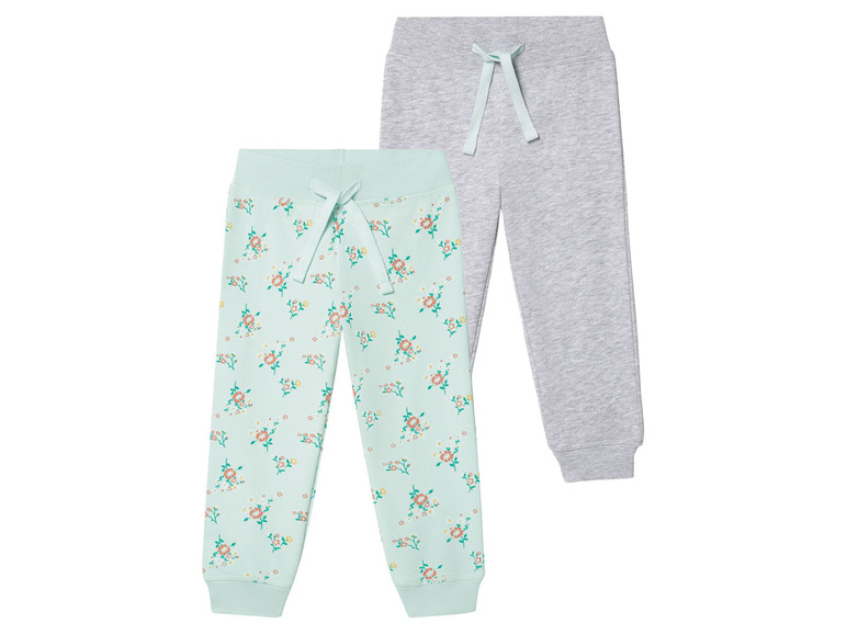 Meisjesjoggingbroek, 2 stuks, met hoog katoengehalte